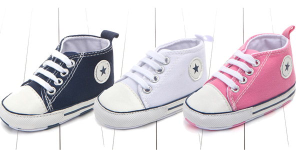 Zapatillas de tela para bebé estilo Converse chollazo en AliExpress