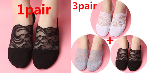 Pack de 3 pares de calcetines invisibles para mujer chollo en AliExpress