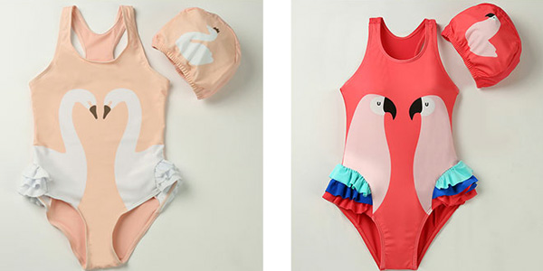 Bañador con gorro Andzhelika en 4 colores para niña chollo en AliExpress