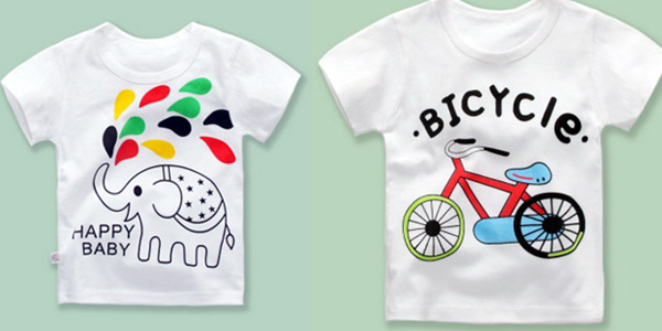Camisetas para niños y niñas pequeños de algodón con varios diseños baratas