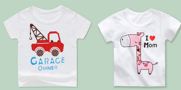 Camisetas para niños y niñas pequeños de algodón con varios diseños