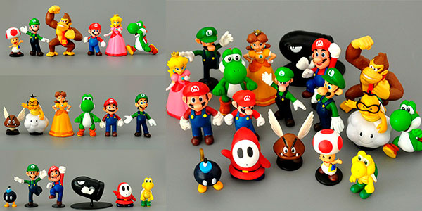 Chollo Pack de 18 figuras de Super Mario