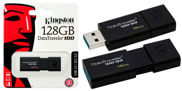 Chollo Pendrive Kingston DataTraveler 100 G3 de 128 GB