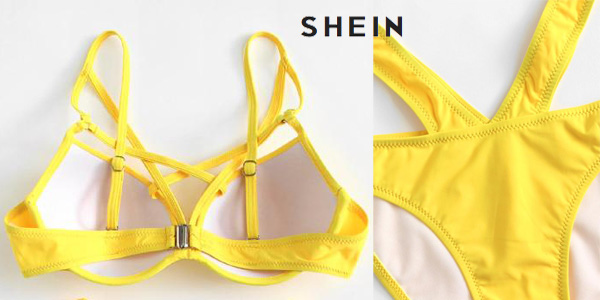 Conjunto de Bikini SheIn con tiras entrecruzadas barato