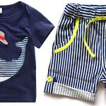Conjunto infantil de pantalón corto y camiseta estampada de ballena barato