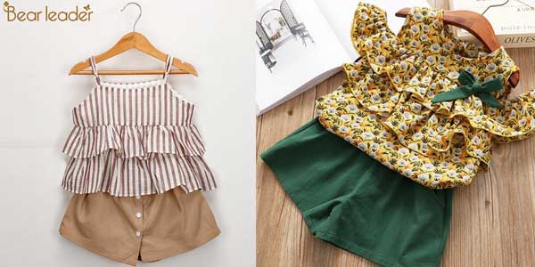 Conjunto de blusa y short para niña de 2 a 7 años barato en AliExpress