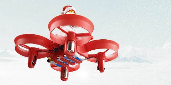 Mini-Dron con figura Papá Noel tipo LEGO