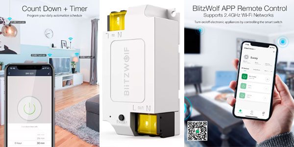 Interruptor inteligente BlitzWolf BW-SS1 compatible con Alexa y Google Assistant barato