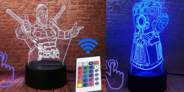 Lámpara LED 3D Vengadores Marvel barata en AliExpress