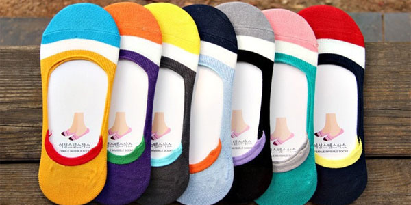Pack de 10 calcetines invisibles multicolor para mujer baratos en AliExpress