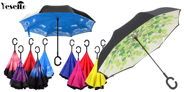 Paraguas de cierre invertido chollo en AliExpress