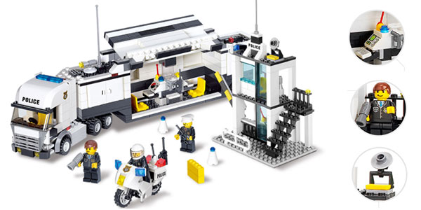 Playset Kazi 6747 de comisaría y camión de policía de tipo LEGO barato
