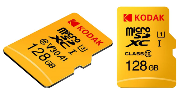 Tarjetas microSD Kodak U3 A1 V30 128 GB baratas en Gearbest